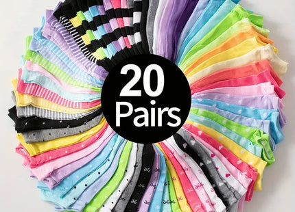 20 Pairs Heart Print Socks