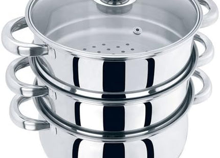 3-Piece Stainless Steel Steamer Cooker Pot Set