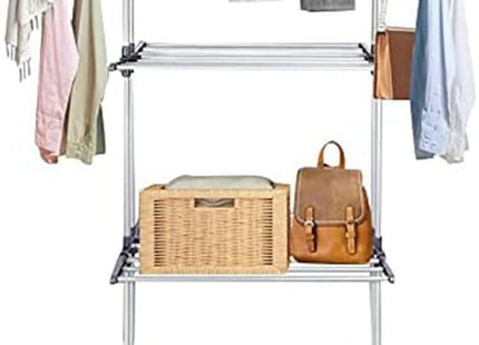 Durable 3-Tier Clothes Drying Rack with 18m Space, Foldable & Mobile for Indoor/Outdoor Use