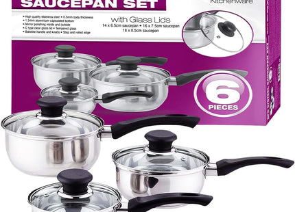 6-Piece Prima Stainless Steel Cookware Set – Durable, High-Performance Pots and Pans