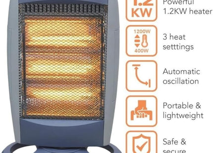 1200W Halogen Heater with Effortless Replaceable Bulbs