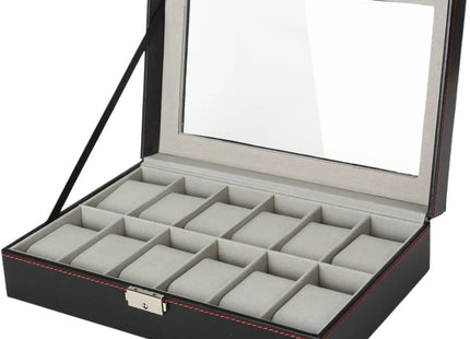 12 Slot Watch Case with Lock & 2 Keys