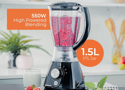 Geepas 550W 2 in 1 Food Jug Blender with 1.5L BPA Free Jar