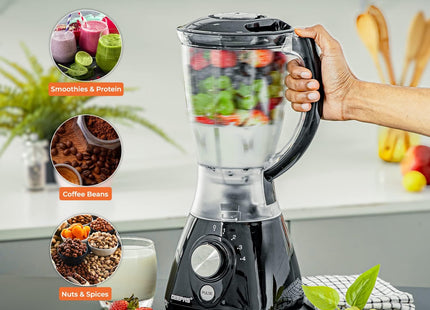 Geepas 550W 2 in 1 Food Jug Blender with 1.5L BPA Free Jar