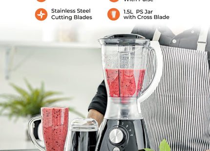 Geepas 550W 2 in 1 Food Jug Blender with 1.5L BPA Free Jar