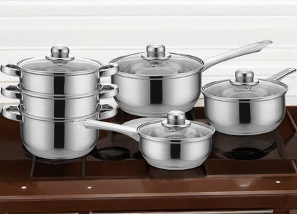 Deluxe 6-Piece Stainless Steel Cookware & Steamer Set - Complete Kitchen Essentials