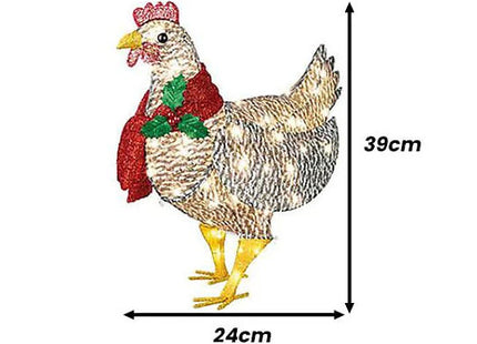 Christmas Light-Up Chicken with Scarf Decoration