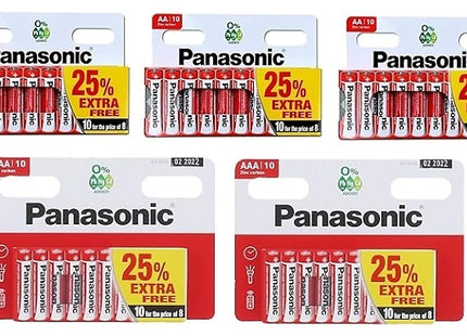 50-Pack Panasonic Zinc Carbon AA & AAA Batteries