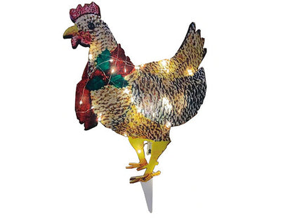 Christmas Light-Up Chicken with Scarf Decoration