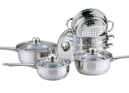 Deluxe 6-Piece Stainless Steel Cookware & Steamer Set - Complete Kitchen Essentials