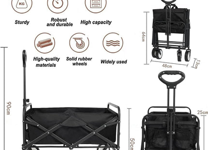 HomeVibe Foldable Collapsible Camping Outdoor Garden Trolley: Convenient Transport Solution for Camping Gear and Garden Supplies
