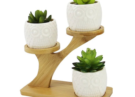 Owl Pots With Stand Ceramic Plant Pot